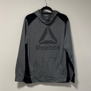 Reebok Men’s Gray and Black Hooded Pullover